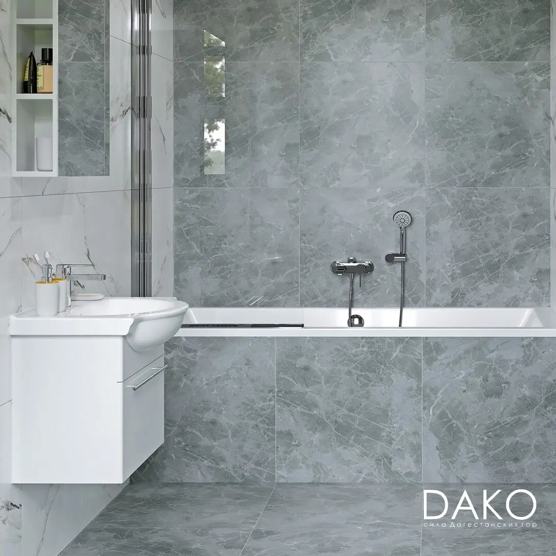 Изображение товара Керамогранит Dako Liberty E-3017-MR 60x60 см серый / серебристый для стен и полов морозостойкий