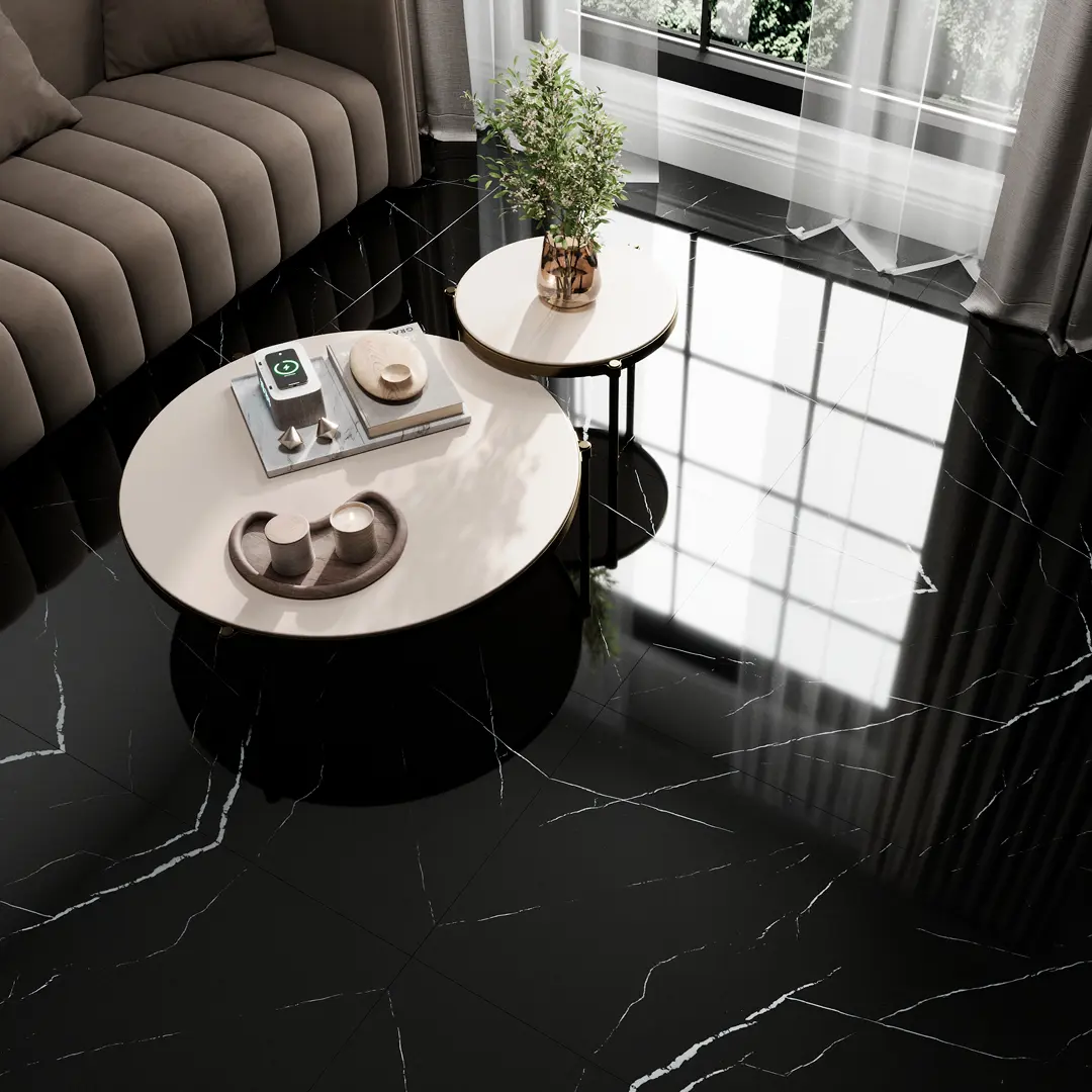 Изображение товара Керамогранит КЕРАМОПРО HELSINKI Black-PolishED 60x120 см 2.16 м²