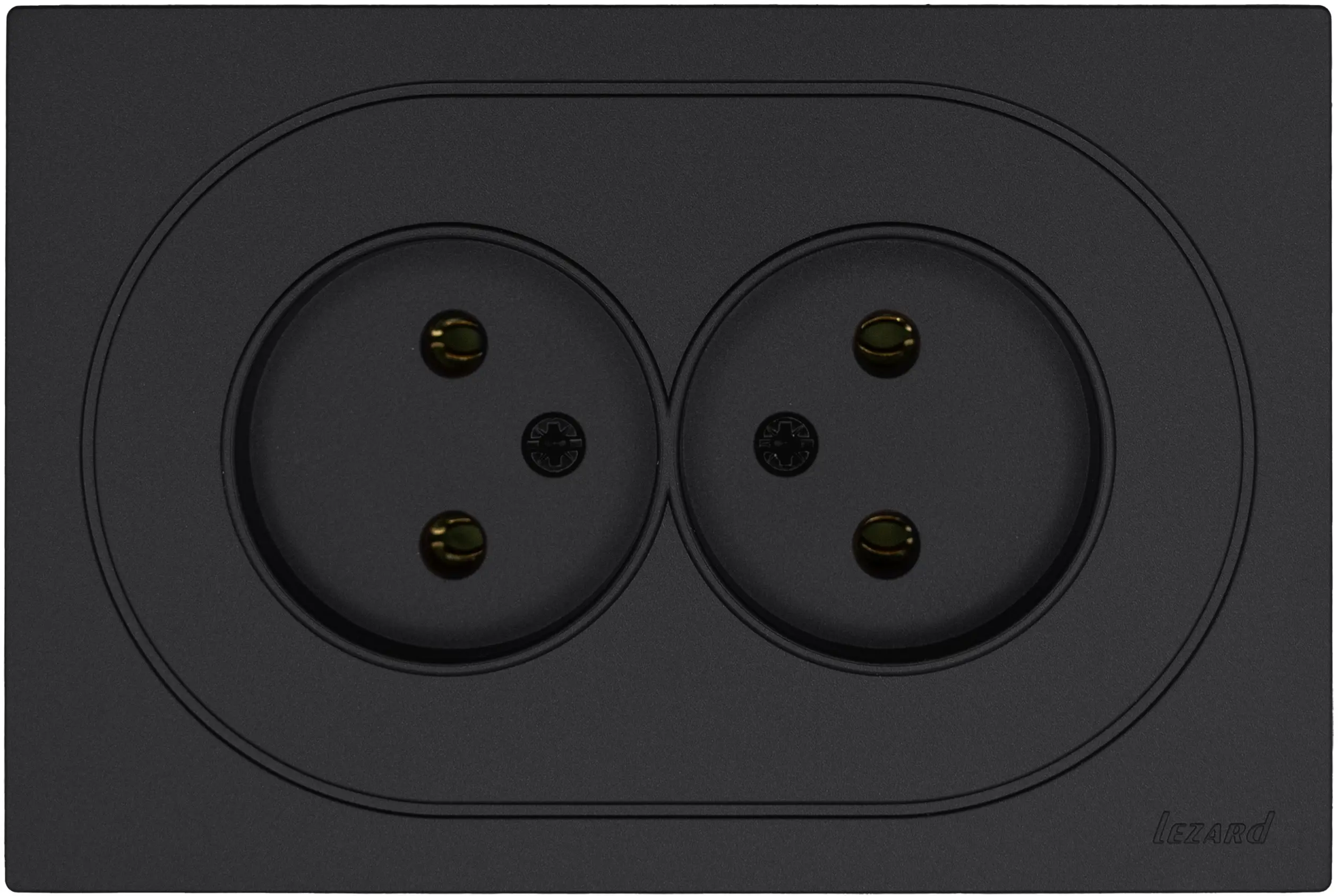 Изображение товара Двойная встраиваемая розетка Osen без заземления черный бархат LEZARD