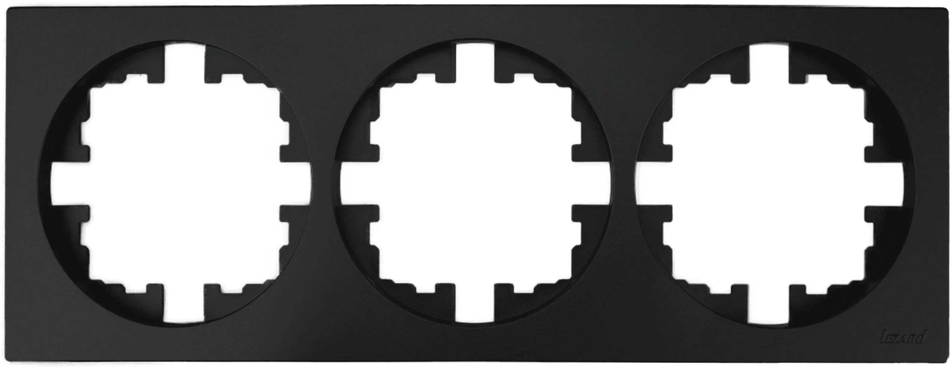 Изображение товара Рамка для розеток и выключателей Osen 3 поста черный бархат тонкий стильный дизайн