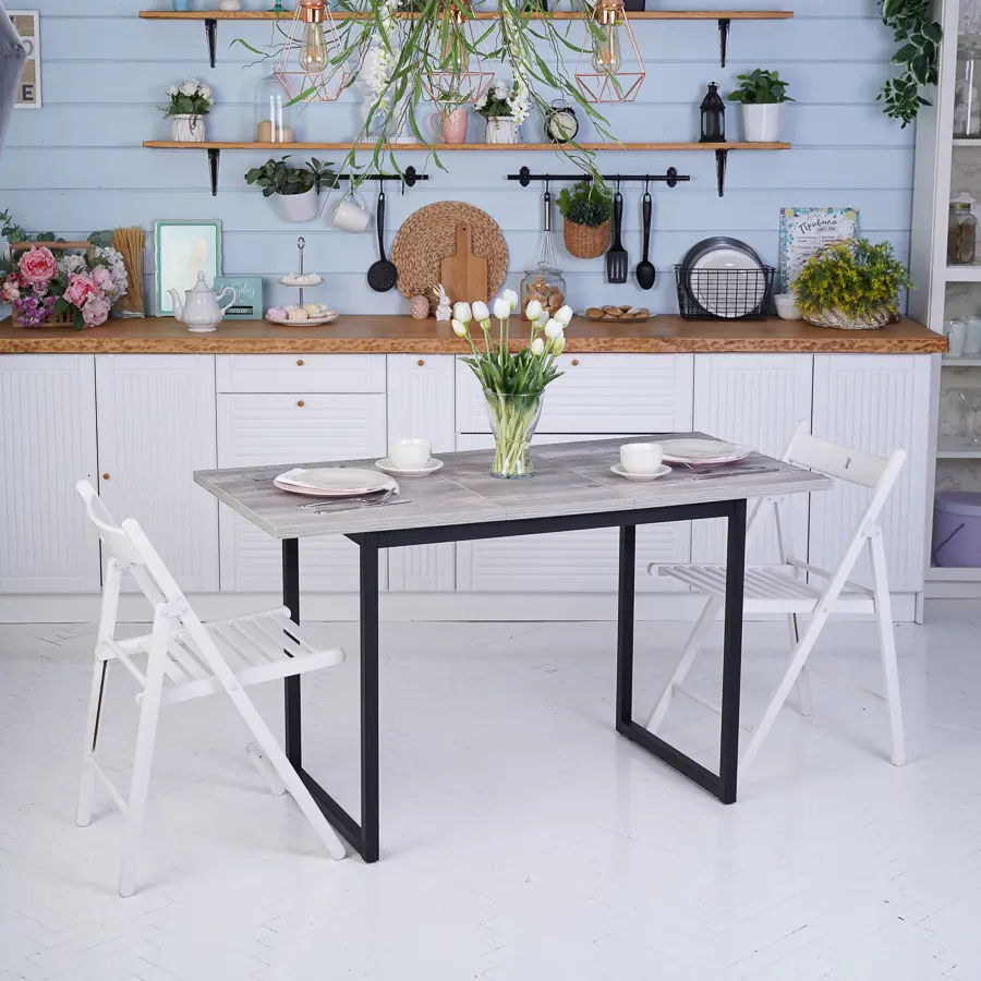 Изображение товара Кухонный стол прямоугольный Frenesie 100x100 см лдсп цвет бетон