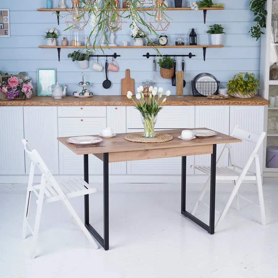 Изображение товара Кухонный стол прямоугольный Frenesie 100x100 см лдсп дуб вотан