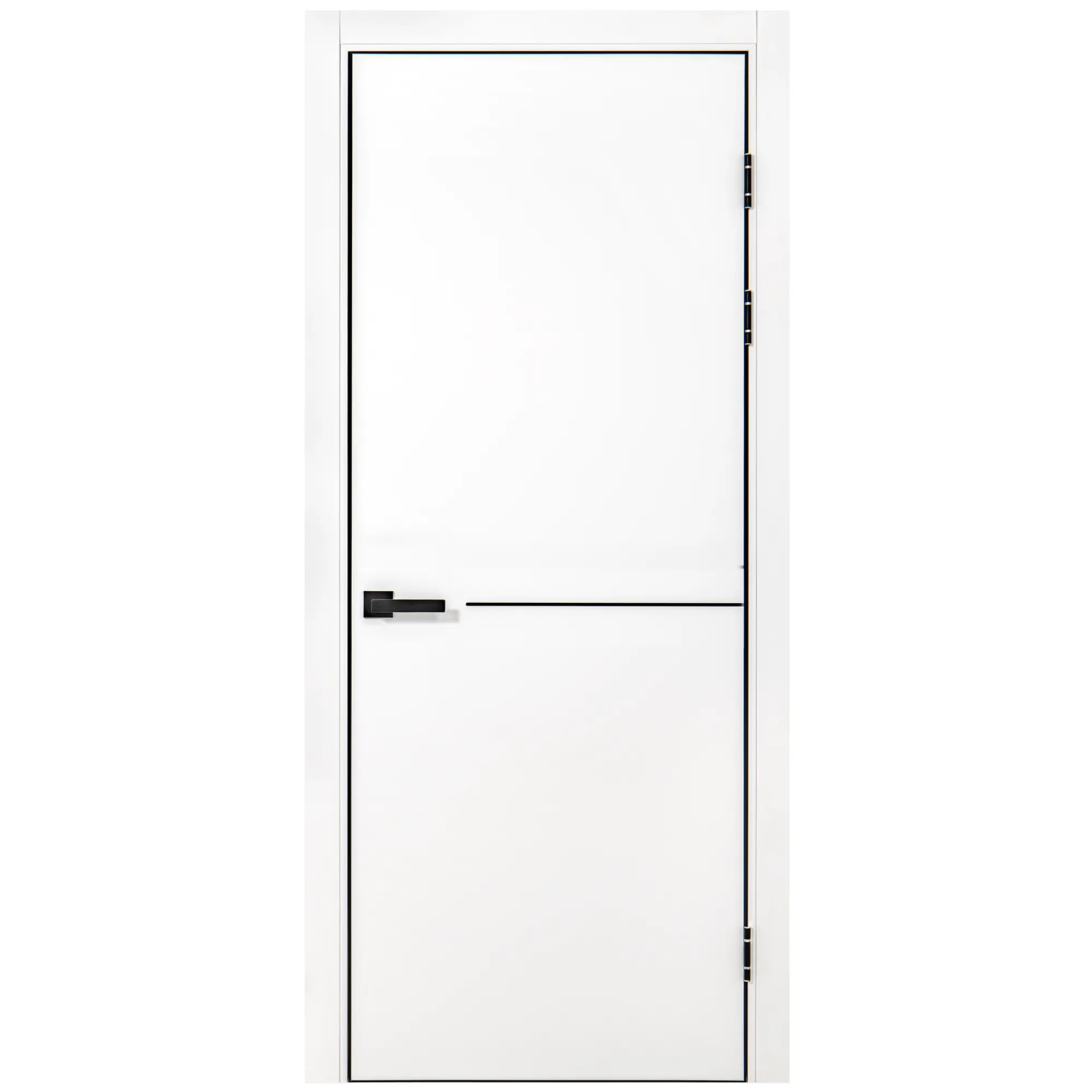 Изображение товара Дверь межкомнатная глухая Борно 80x230 см белая с замком и петлями