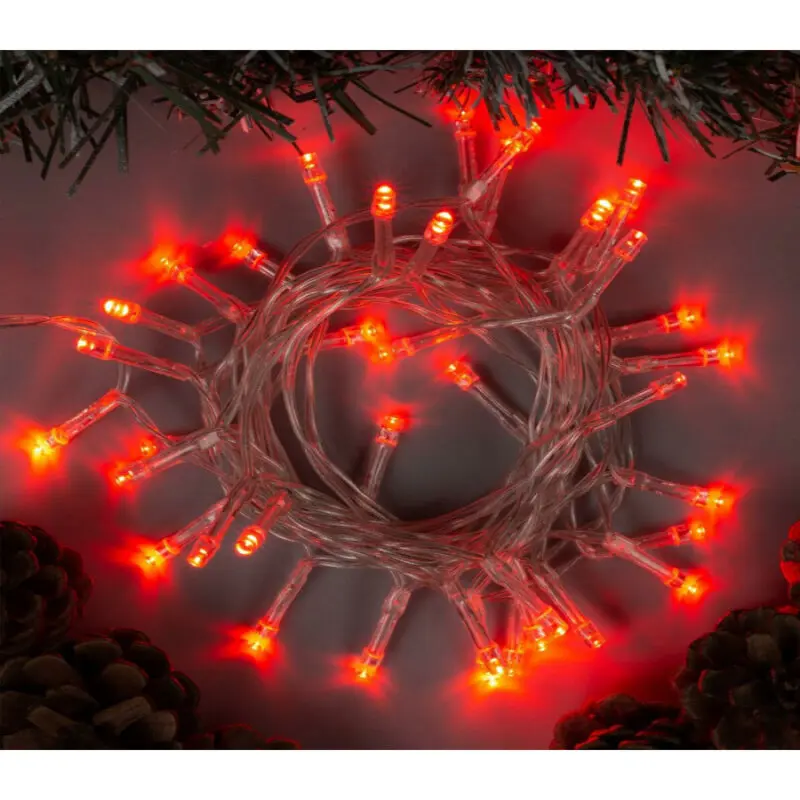 Изображение товара Электрогирлянда универсальная Clever-light stril13 нить 20 м 200 ламп красный 8 режимов работы