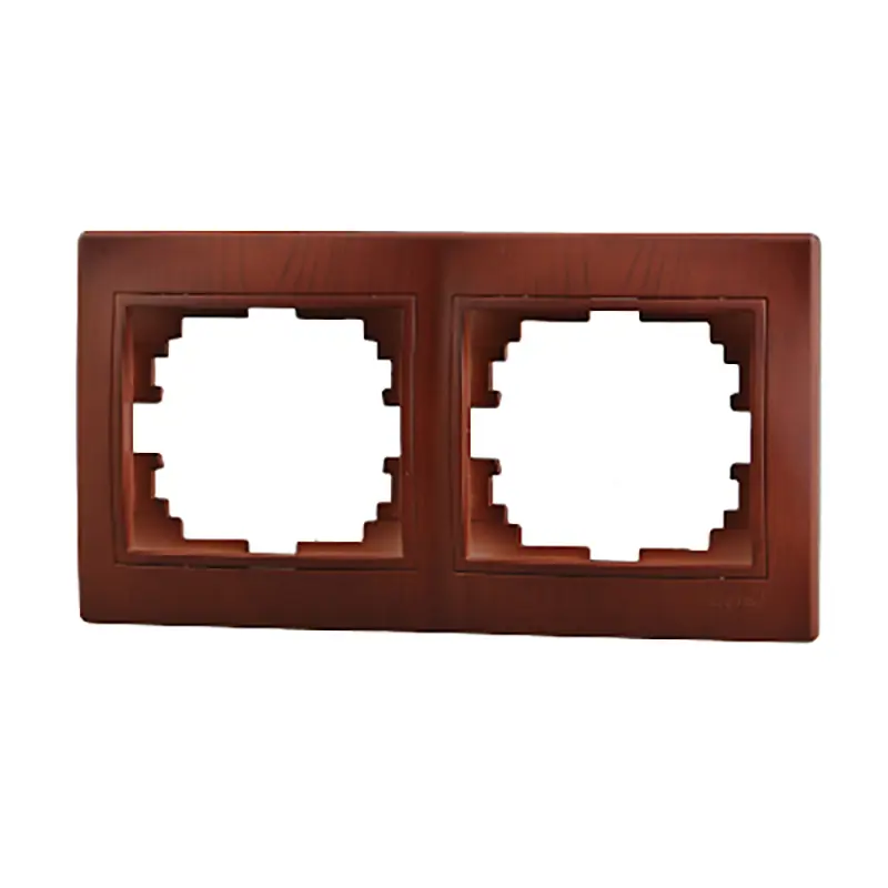 Изображение товара Рамка для розеток и выключателей Lezard Mira 2 поста горизонтальная цвет вишня