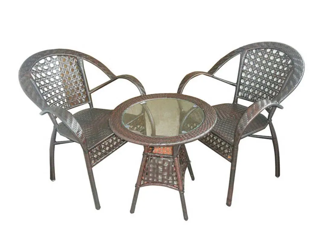 Изображение товара Садовая мебель для отдыха Reking Лион искусственный ротанг коричневый:стол, 2 кресла