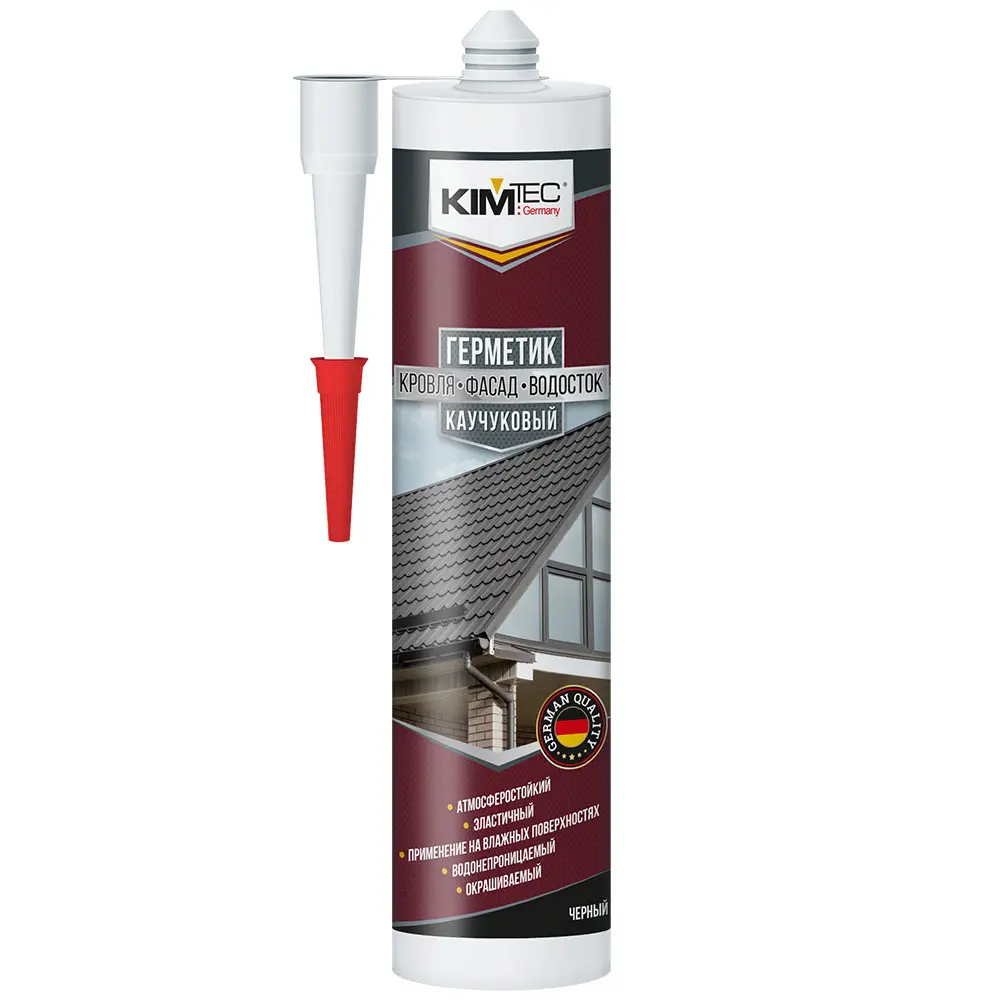 Изображение товара Герметик каучуковый Kim tec кровля фасад водосток черный 310 мл