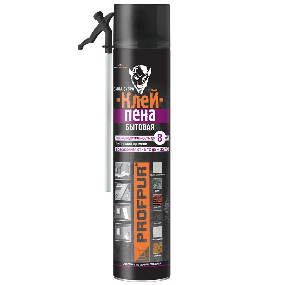 Изображение товара Клей-пена Profpur всесезонная 750 мл 875 г