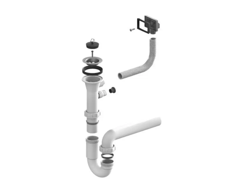 Изображение товара Слив-перелив для кухонной мойки ALVEUS 1 1/2" нержавеющая сталь с переливом