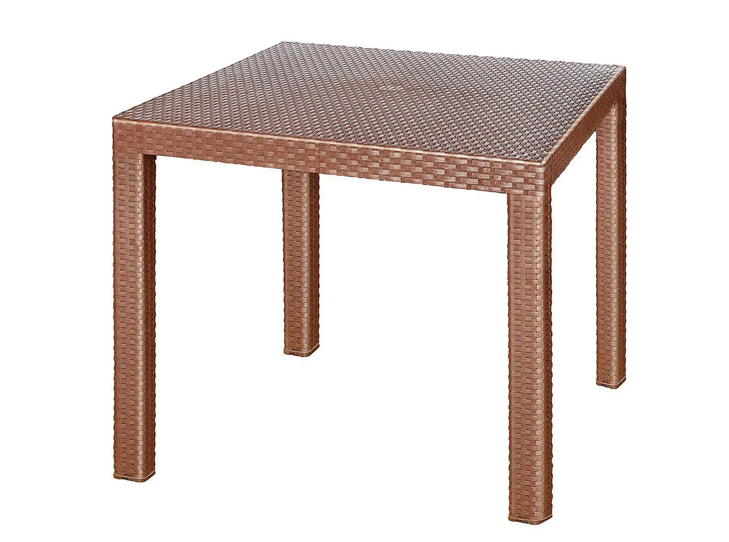 Изображение товара Стол садовый складной Эльфпласт 81.5 см х 81.5 см х 75 см 100% пластик коричневый