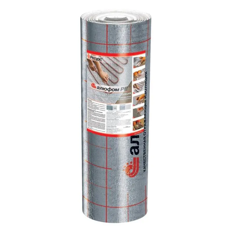 Изображение товара Теплоотражающая подложка Алюфом для теплого пола 1x10м 10м²