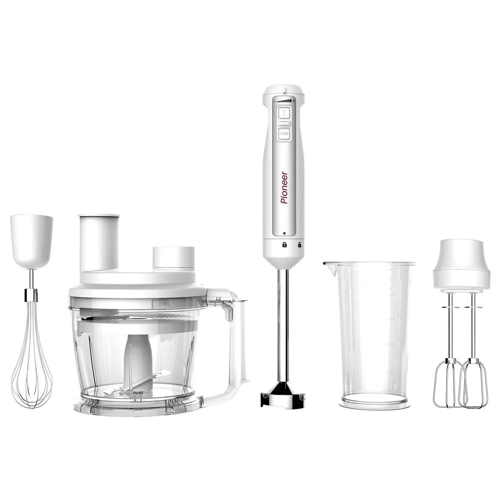 Изображение товара Погружной блендер Pioneer HB135S white 5 скоростей металл цвет белый