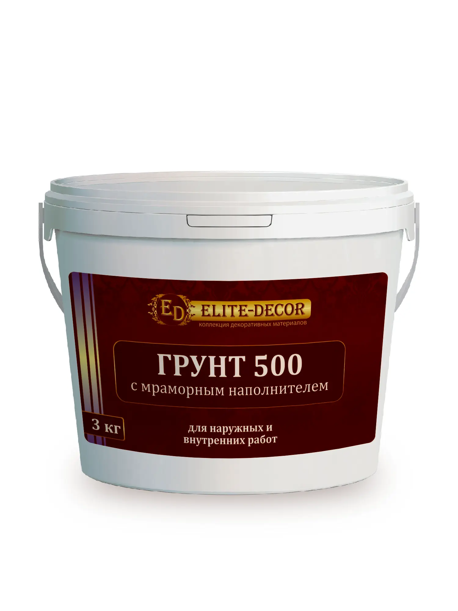 Изображение товара Грунт 500 ТМ "ELITE-DECOR" 31491 с мраморным наполнителем 3кг