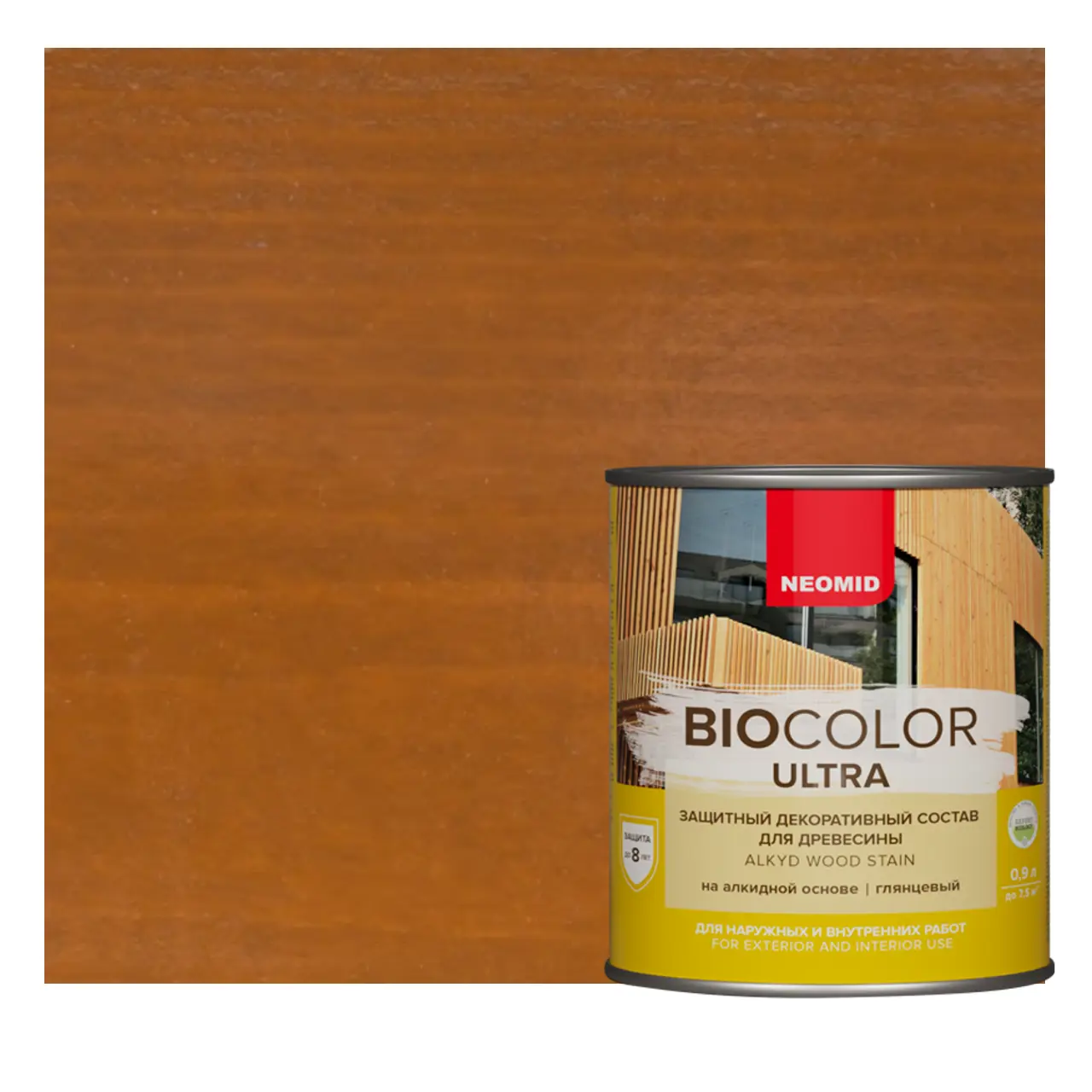 Изображение товара Защитный декоративный состав для дерева NEOMID BIO COLOR ULTRA глянцевый 0.9 л орегон