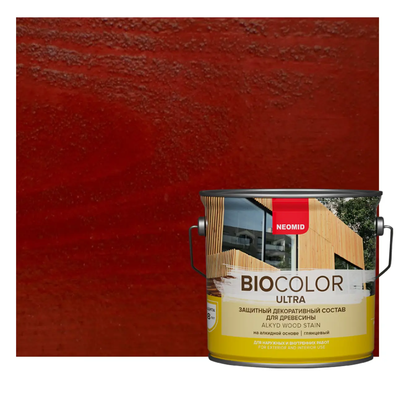 Изображение товара Защитный декоративный состав для дерева NEOMID BIO COLOR ULTRA глянцевый 2.7 л махагон