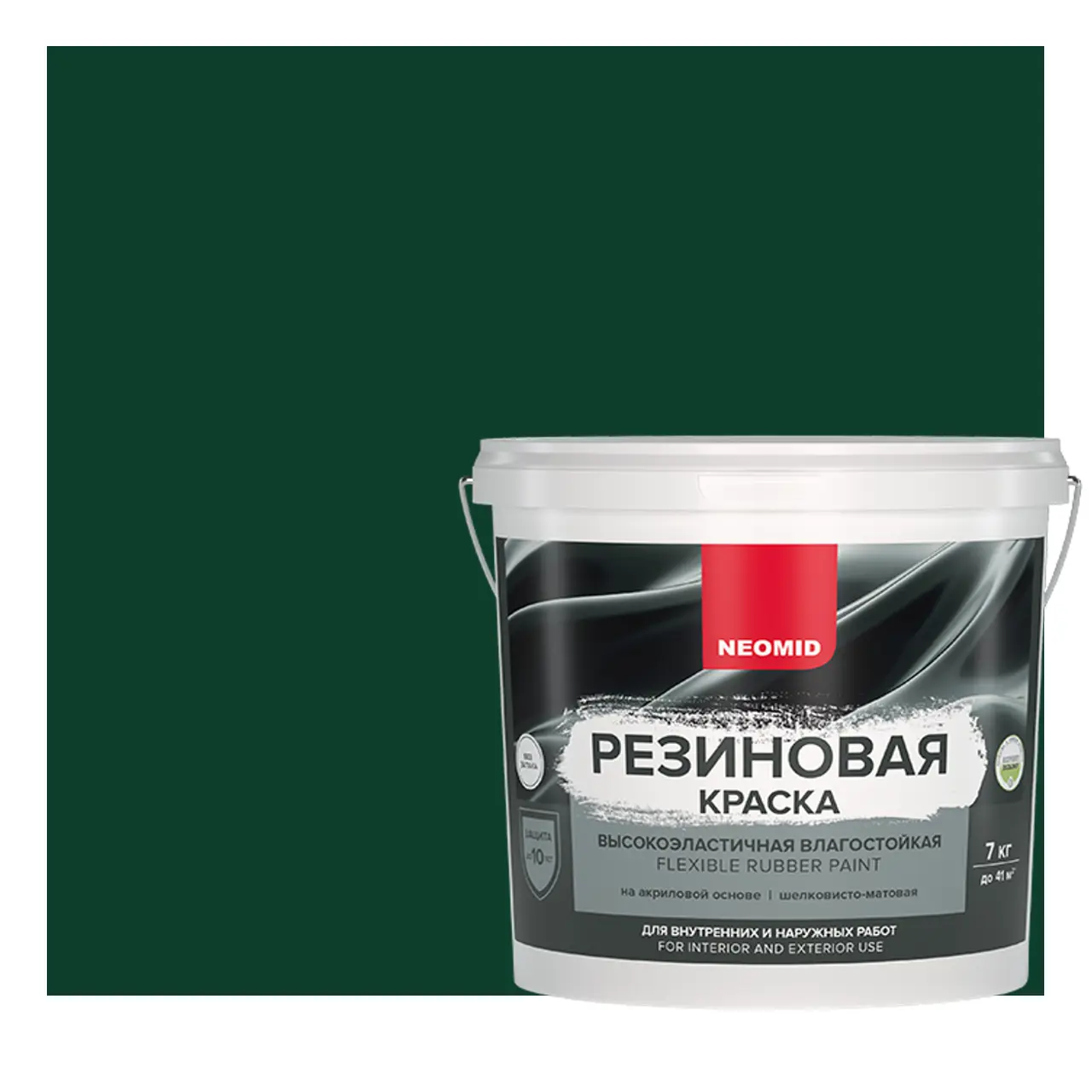 Изображение товара Краска NEOMID Н-КраскаРез-7-ЗелТем цвет темно-зеленый 7 л
