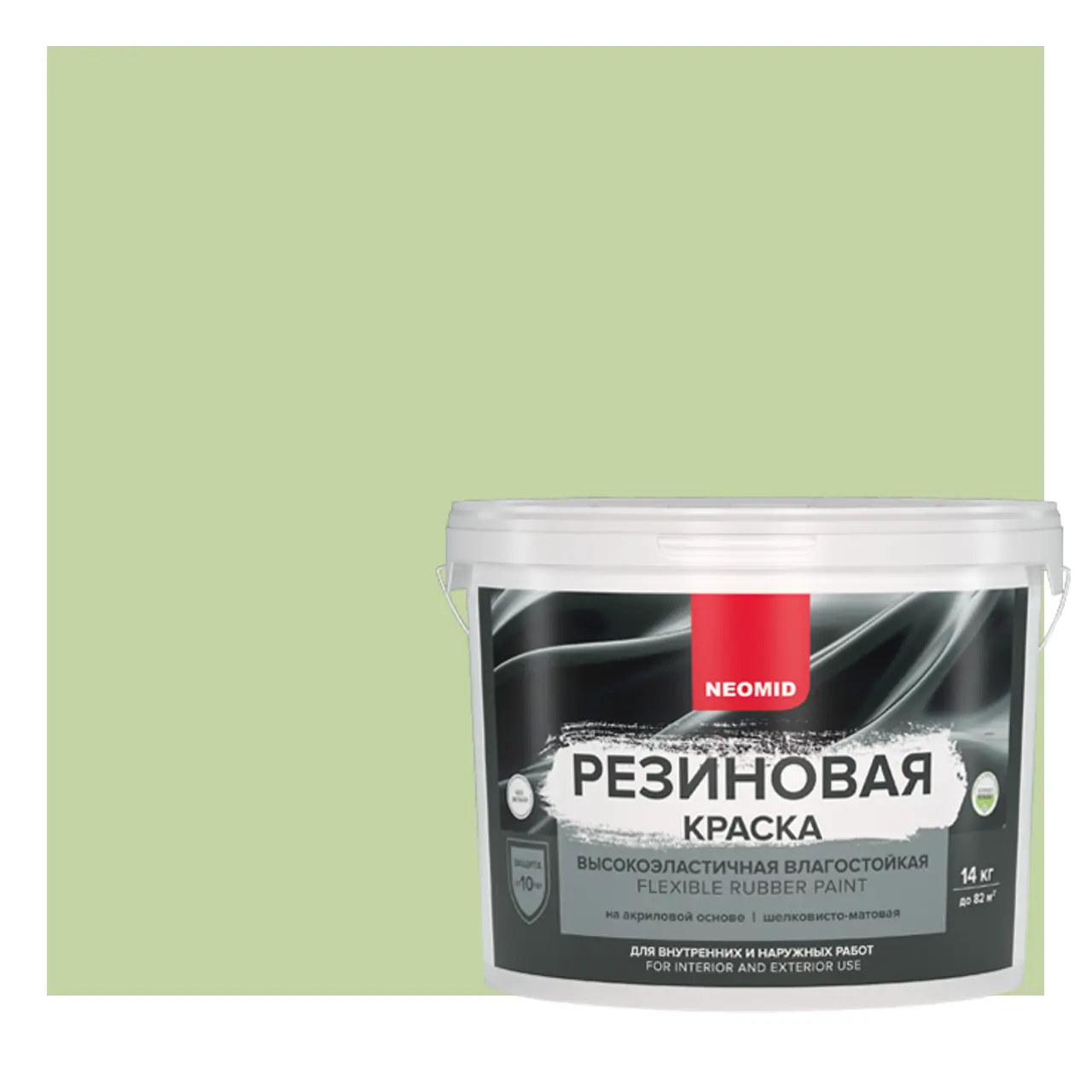 Изображение товара Краска NEOMID Н-КраскаРез-14-СвЗел цвет светло-зеленый 14 л