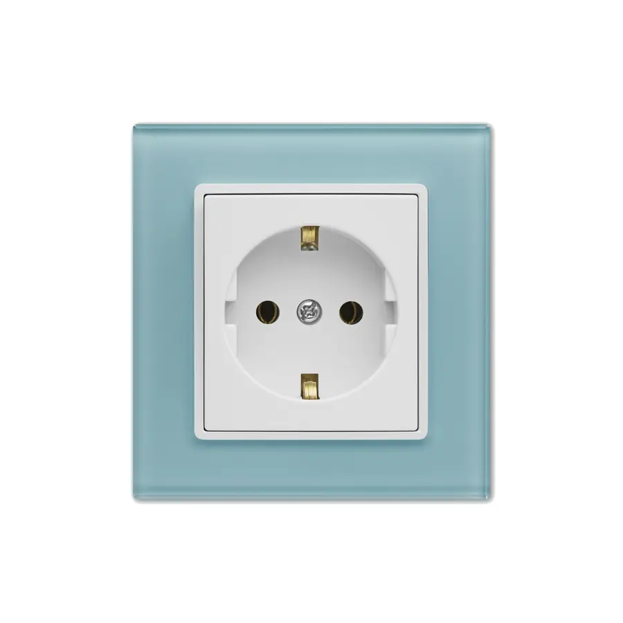 Изображение товара Розетка встраиваемая Vesta-electric Exclusive Blue FRZ00040003SIN с заземлением цвет голубой