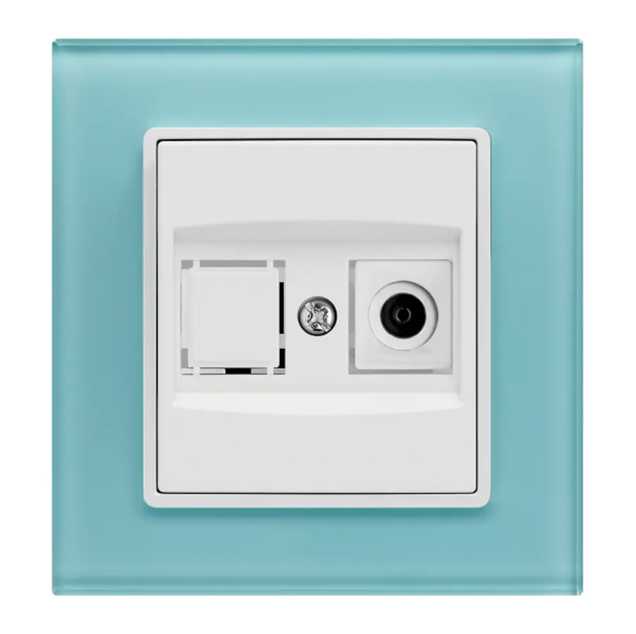 Изображение товара Розетка телевизионная встраиваемая Vesta-electric Exclusive Blue FRZ00040005SIN с заземлением цвет голубой