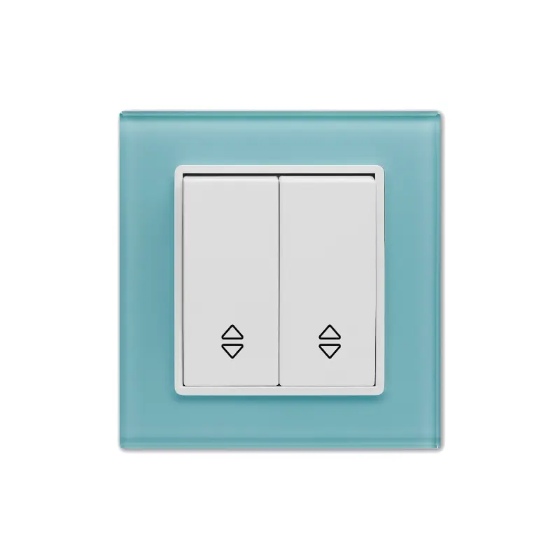 Изображение товара Выключатель встраиваемый Vesta-electric Exclusive Blue FVK050106SIN 2 клавиши цвет голубой