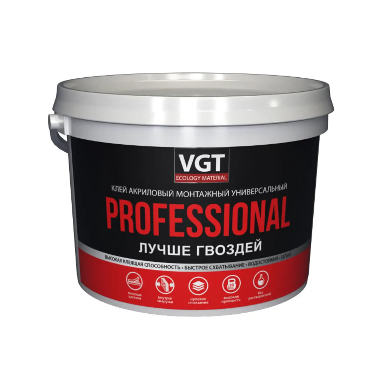 Изображение товара Универсальный монтажный клей VGT Professional 6 кг для внутренних и наружных работ