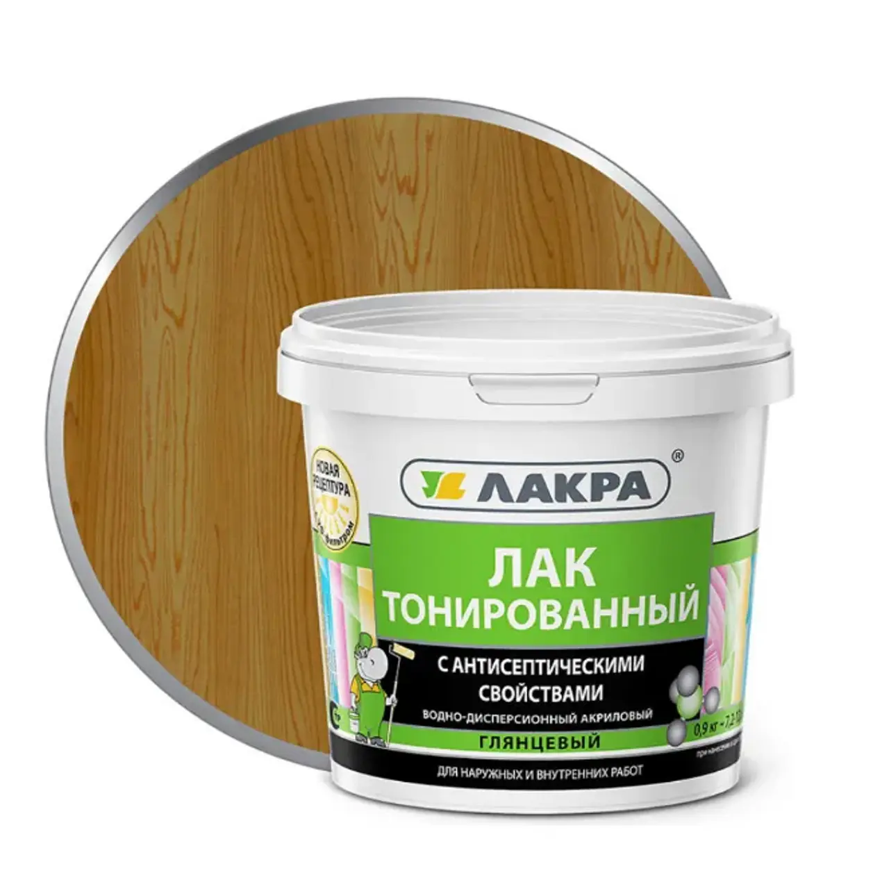 Изображение товара Лак тонированный Лакра с УФ-фильтром цвет дуб 0.9 кг