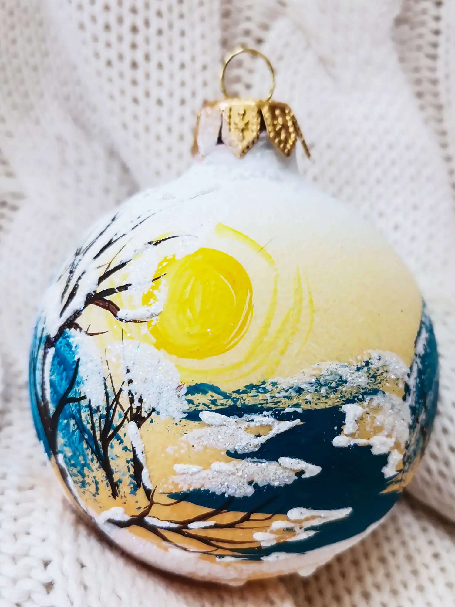 Изображение товара Елочный шар Коломеев КУ-65-224237 Восход солнца 7 см стекло разноцветный