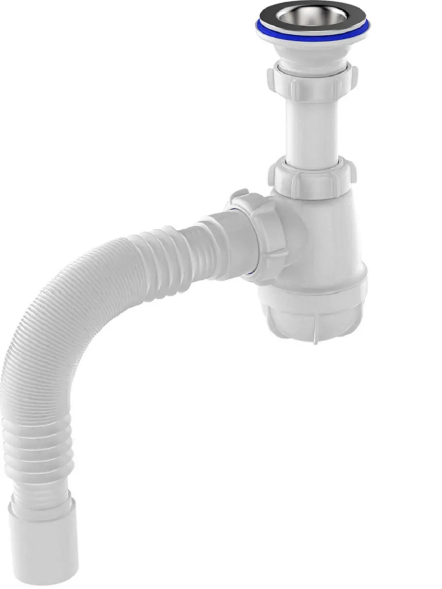 Изображение товара Сифон для раковины Aquant D40 мм решетка белый