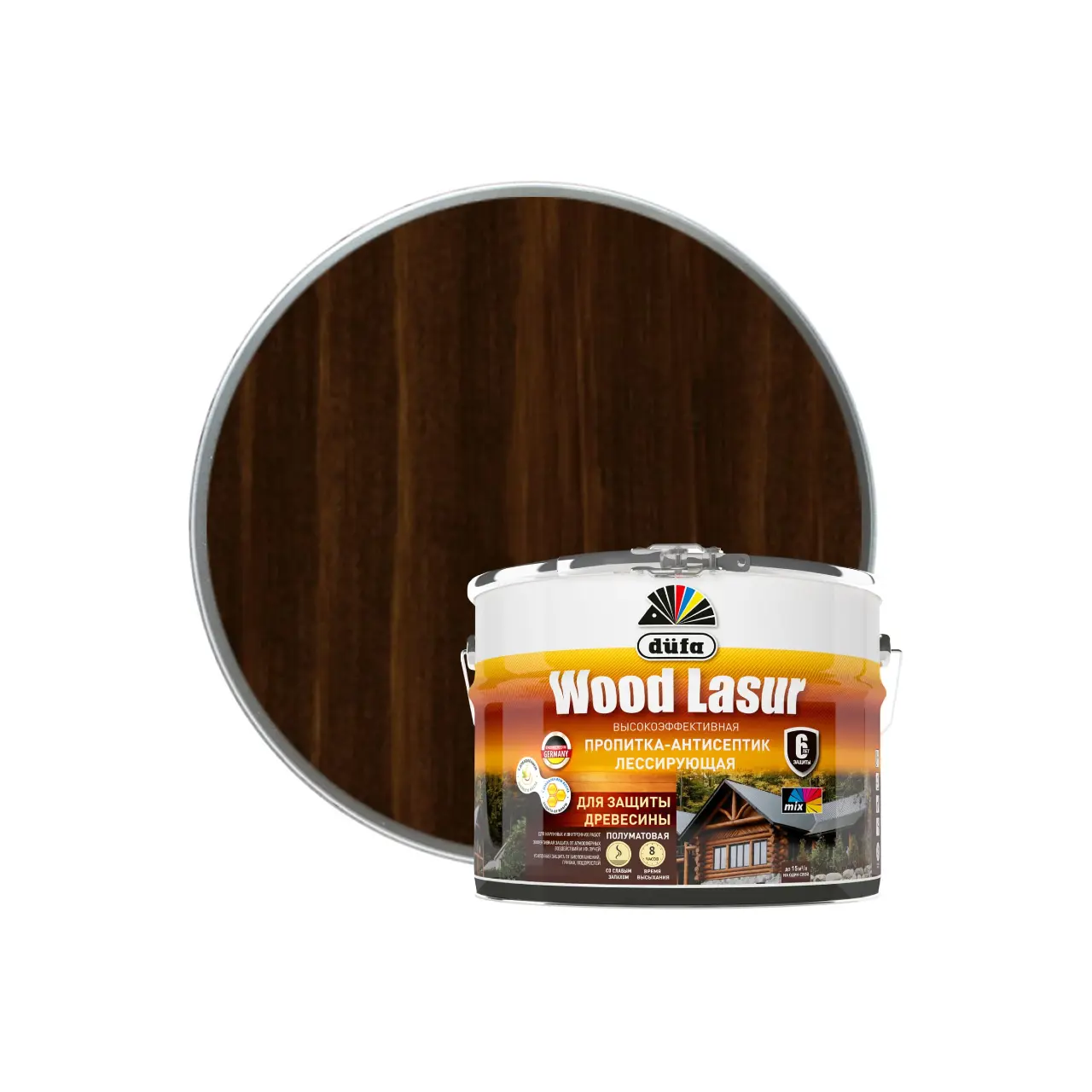 Изображение товара Пропитка для защиты древесины Dufa Wood Lasur палисандр 9 л