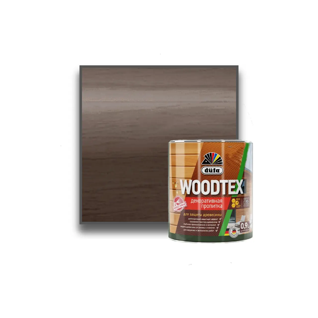 Изображение товара Декоративная алкидная пропитка Dufa Woodtex палисандр 0.9 л для защиты и украшения древесины