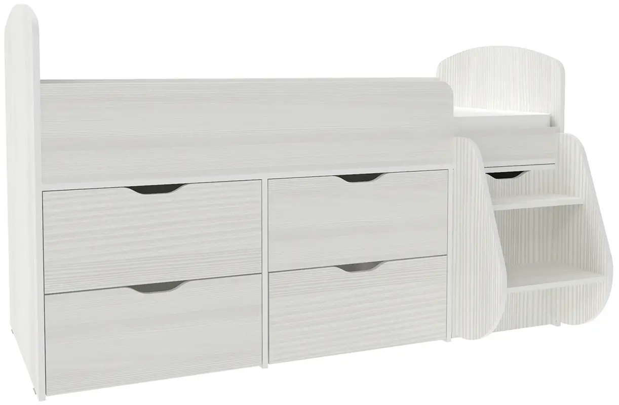 Изображение товара Кровать Кариви Малыш 7 164x101x74 см цвет белое дерево