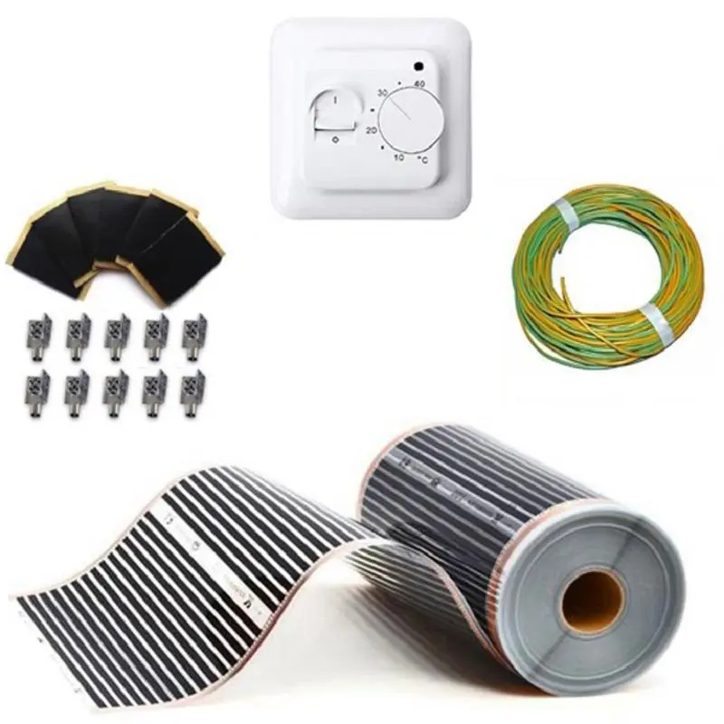 Изображение товара Инфракрасная пленка для теплого пола Теплософт 8 м² 1760 Вт с механическим терморегулятором