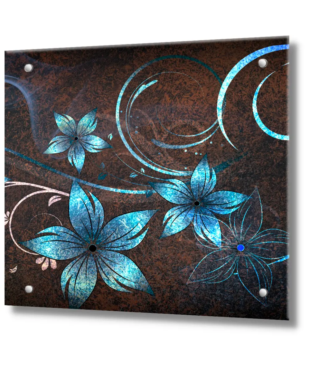 Изображение товара Стеновая панель Borntoprint Цветы абстракция 60x55x0.4 см закаленное стекло цвет прозрачный