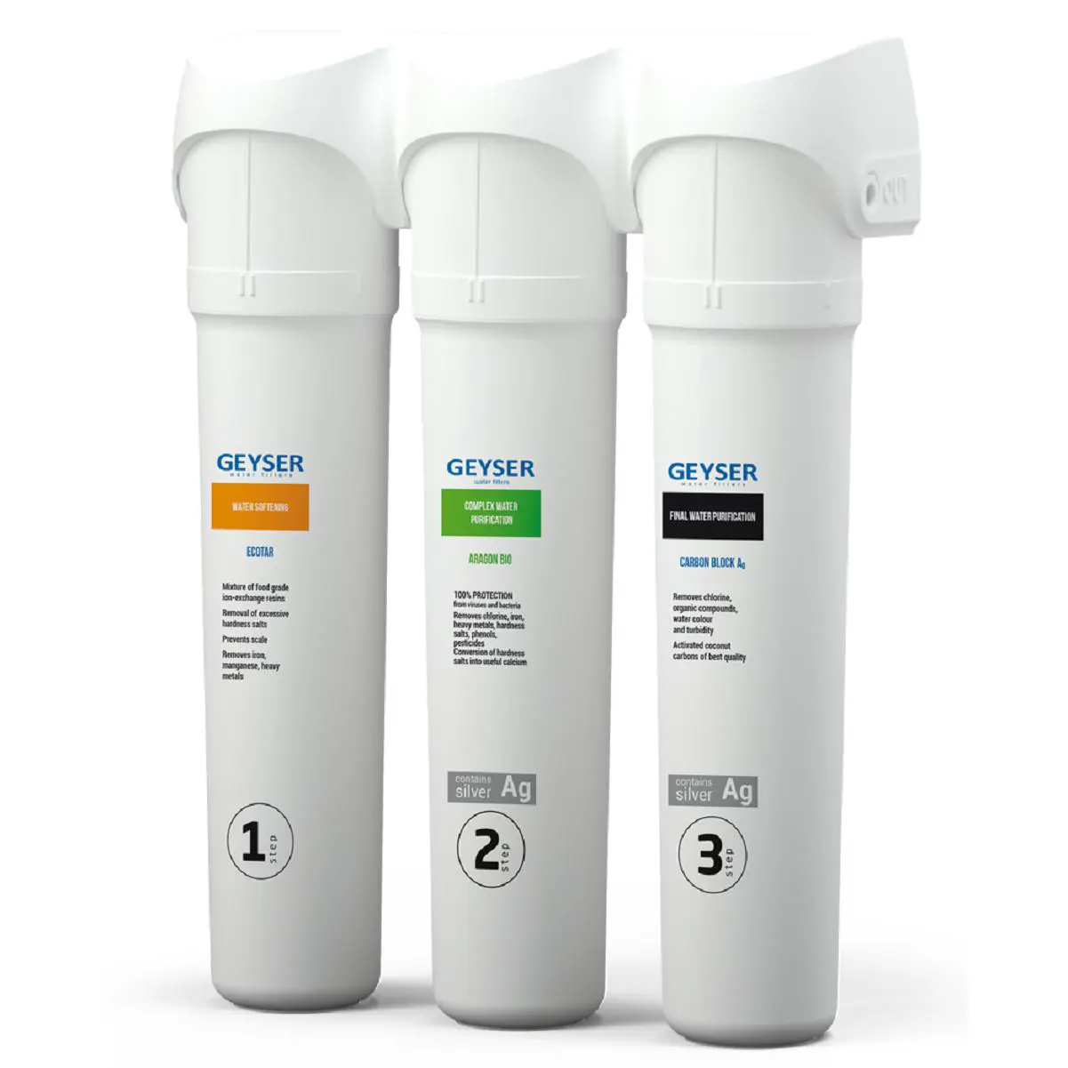 Изображение товара Фильтр под мойку Гейзер Смарт Био для жесткой воды быстросъёмный 3 ступени