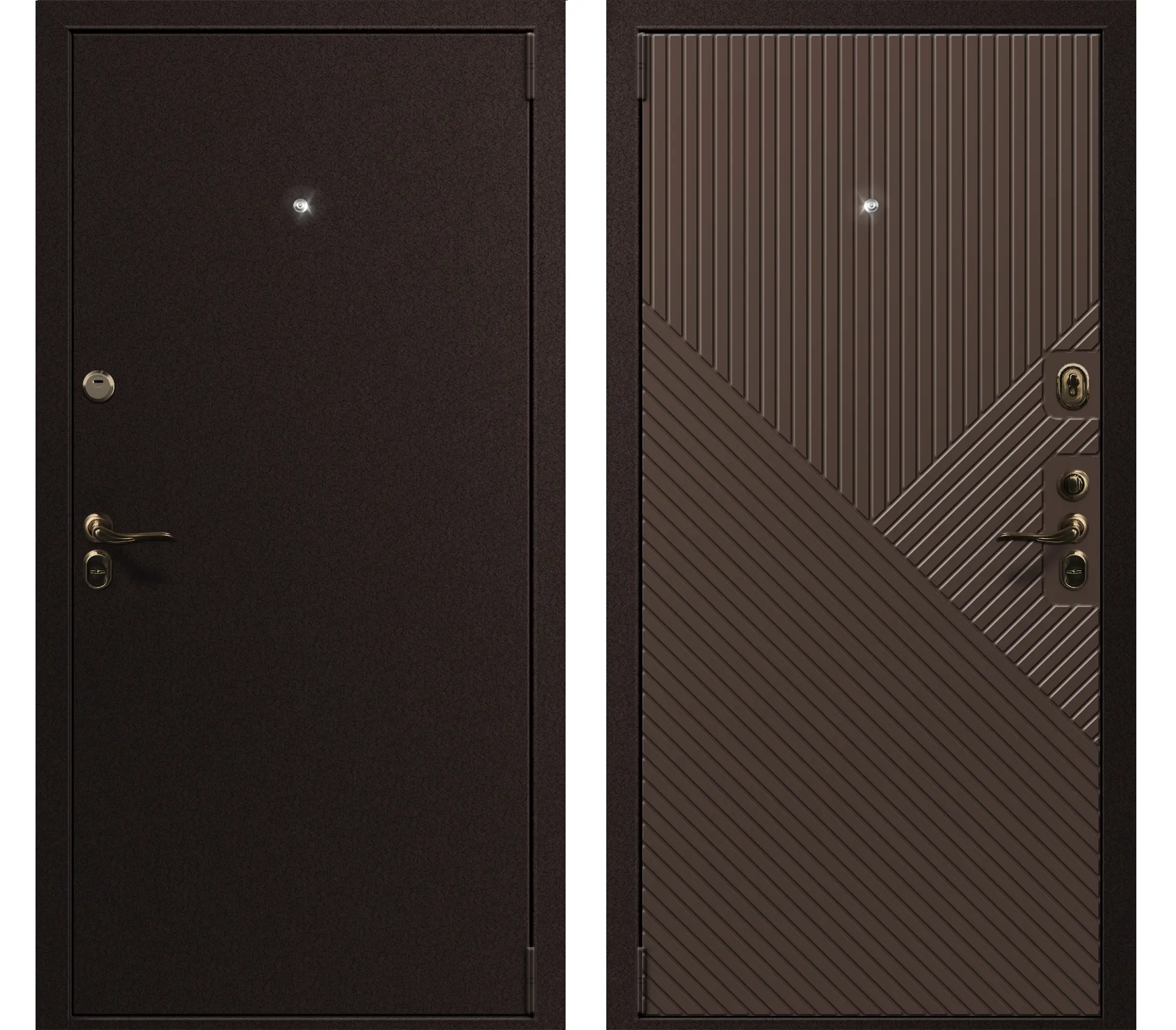 Изображение товара Входная дверь Такт-тайм Комфорт Лайт 6 Правый 180x95см Кожа медь/шоколад