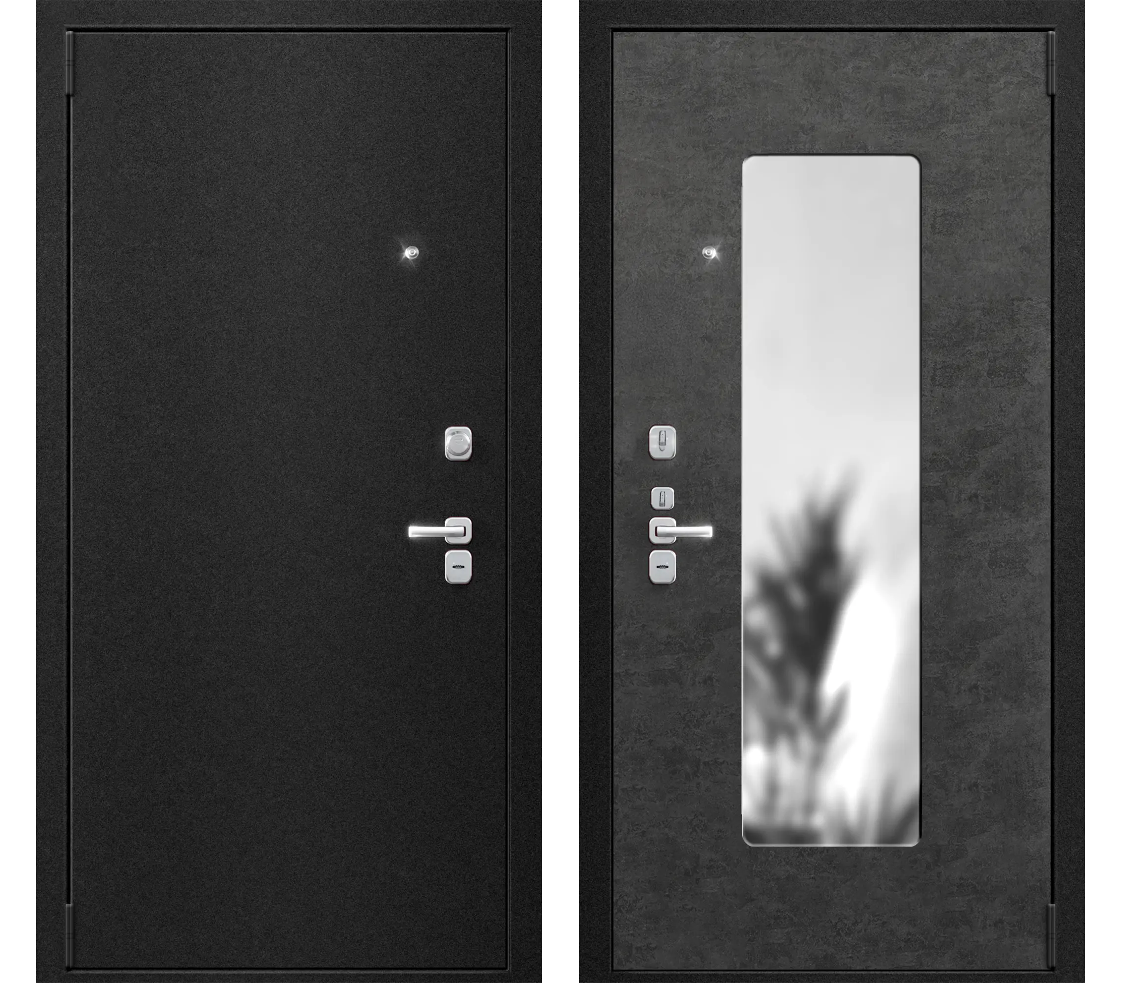 Изображение товара Входная дверь Такт-тайм Комфорт Лайт 4 180x80см с зеркалом и броненакладкой
