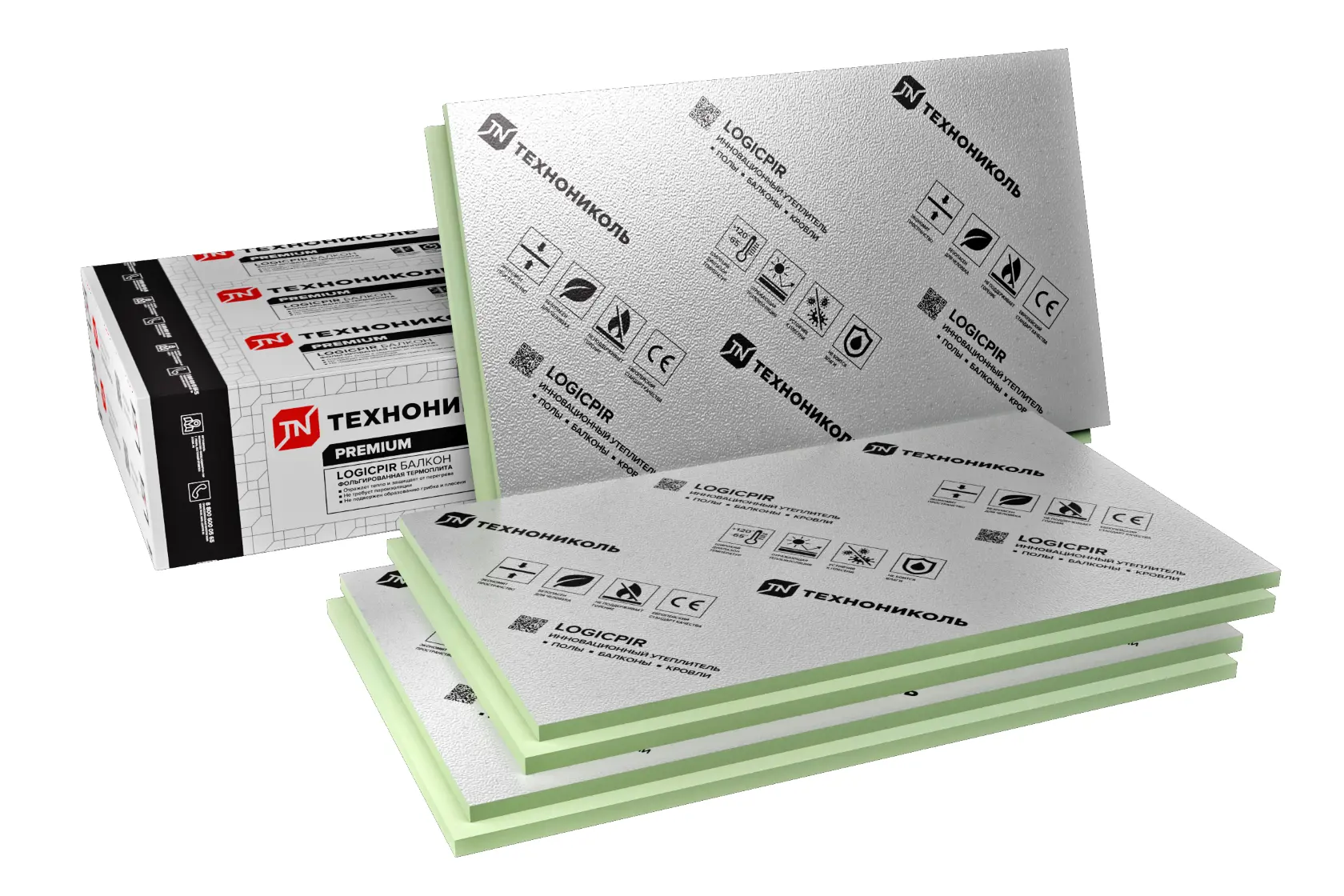 Изображение товара Пенополиизоцианурат PIR плита Технониколь Premium Logicpir 1200x600x50мм