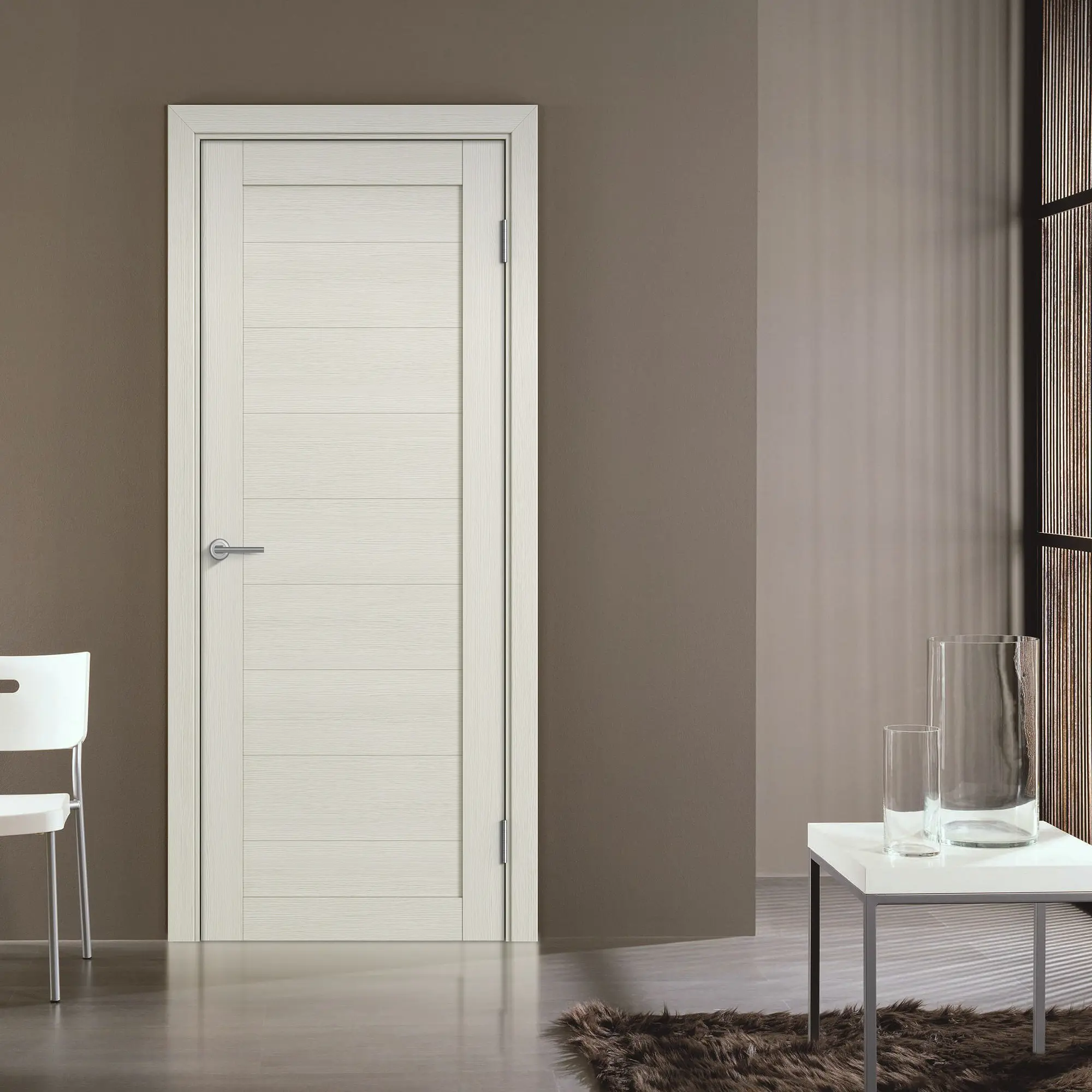 Изображение товара Межкомнатная глухая дверь Бизнес Парк Profile 4 600х2000 см лиственница белая экошпон