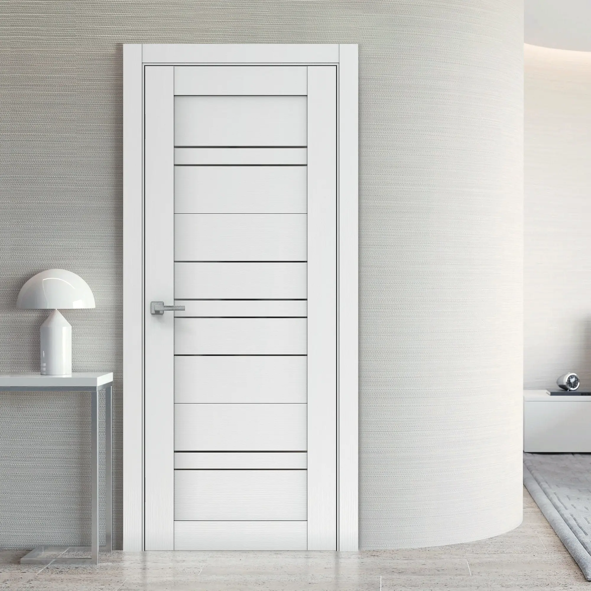 Изображение товара Дверь межкомнатная Бизнес парк Crystal 61 остеклённая 90х200см ПВХ цвет арктик без замка и петель