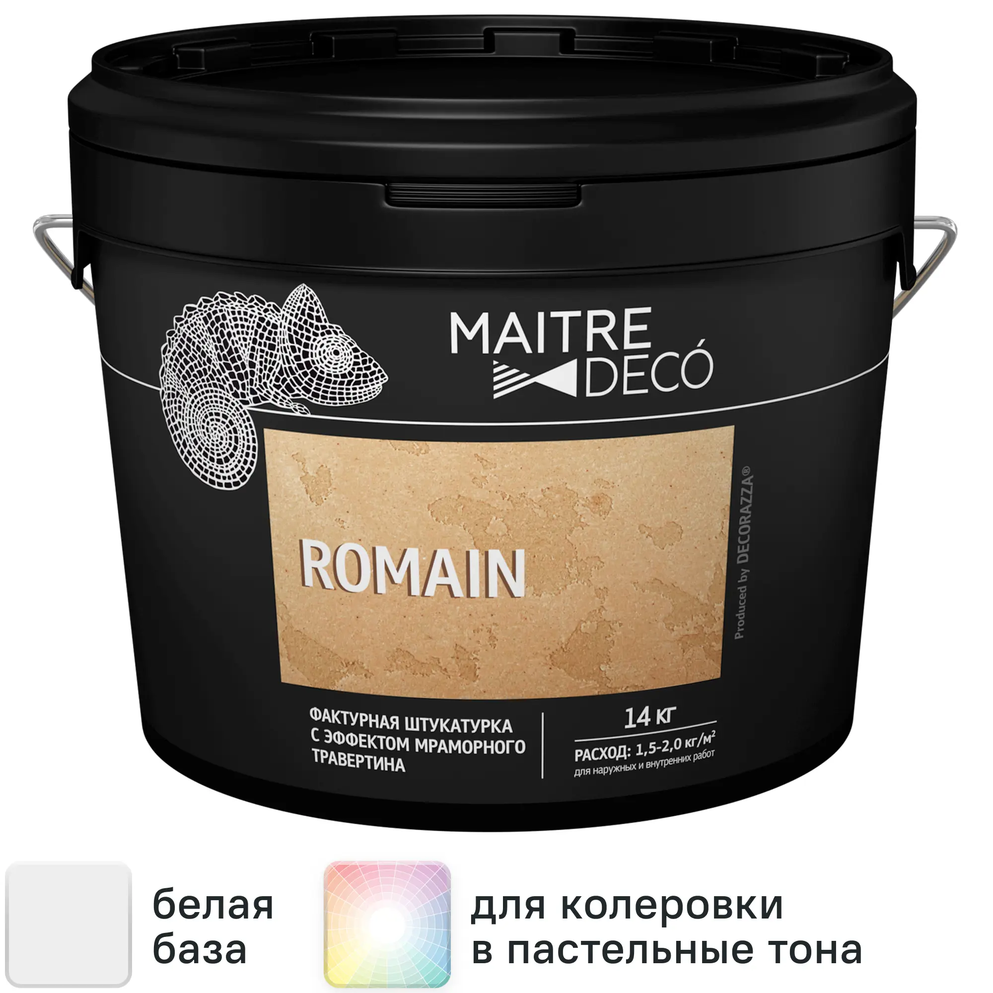 Изображение товара Фактурная штукатурка Maitre Deco Romain эффект мраморного травертина 14 кг