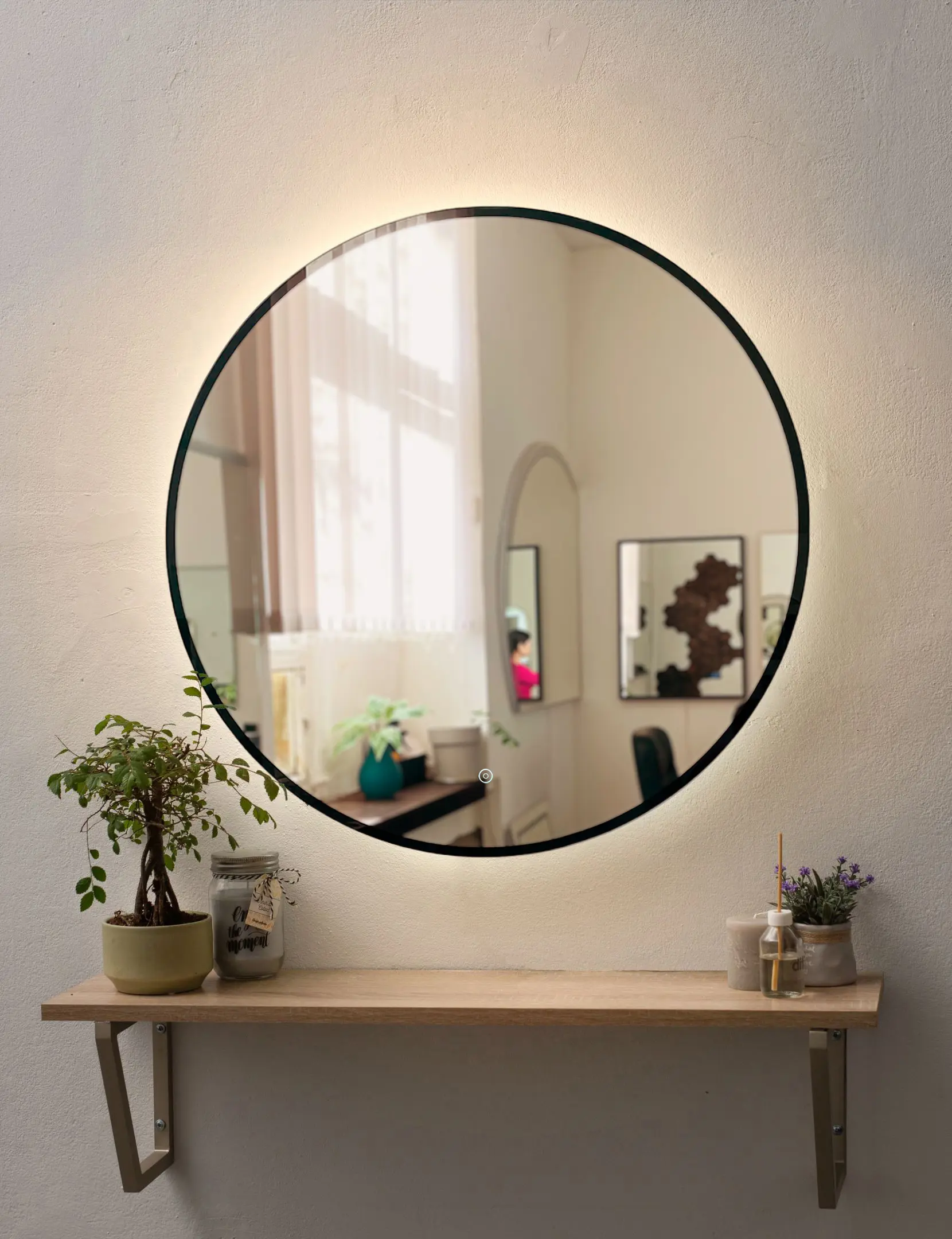 Изображение товара Зеркало для ванной Alfa mirrors Natali ram black 70 Na-7t-ram черный с подсветкой 70x70см