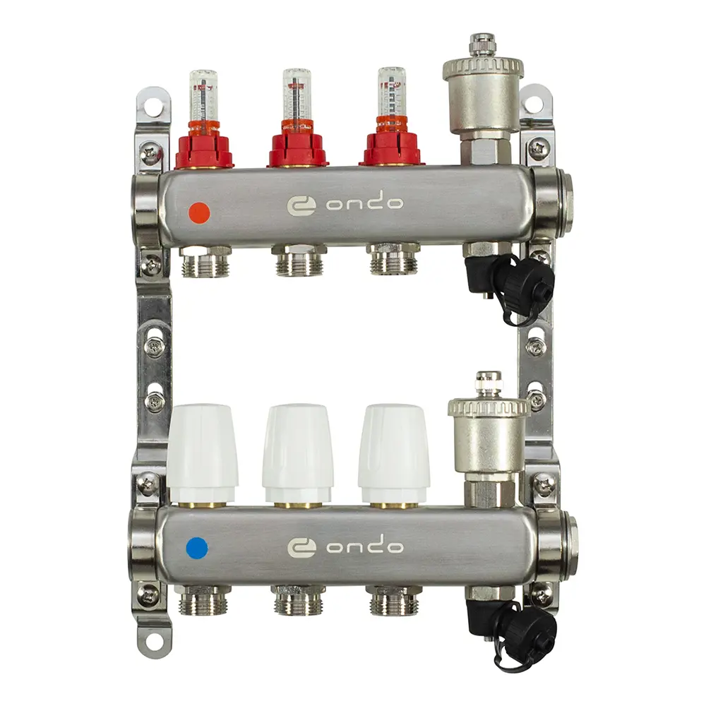 Изображение товара Коллекторная группа ONDO с расходомерами 3 выхода для систем отопления