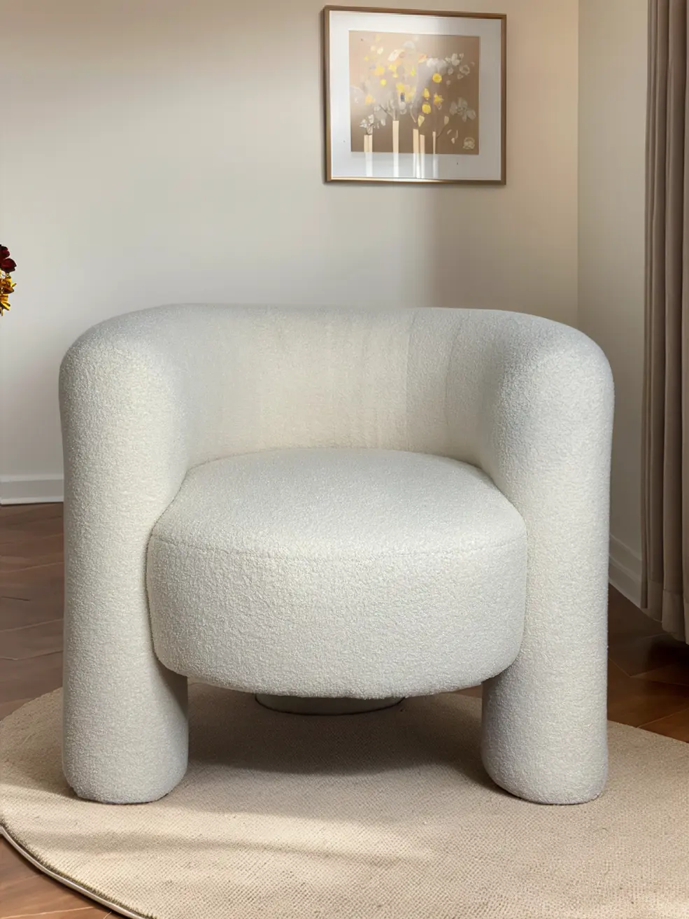 Изображение товара Кресло Диван не мебель Клэр 77x74x77 см велюр цвет белый