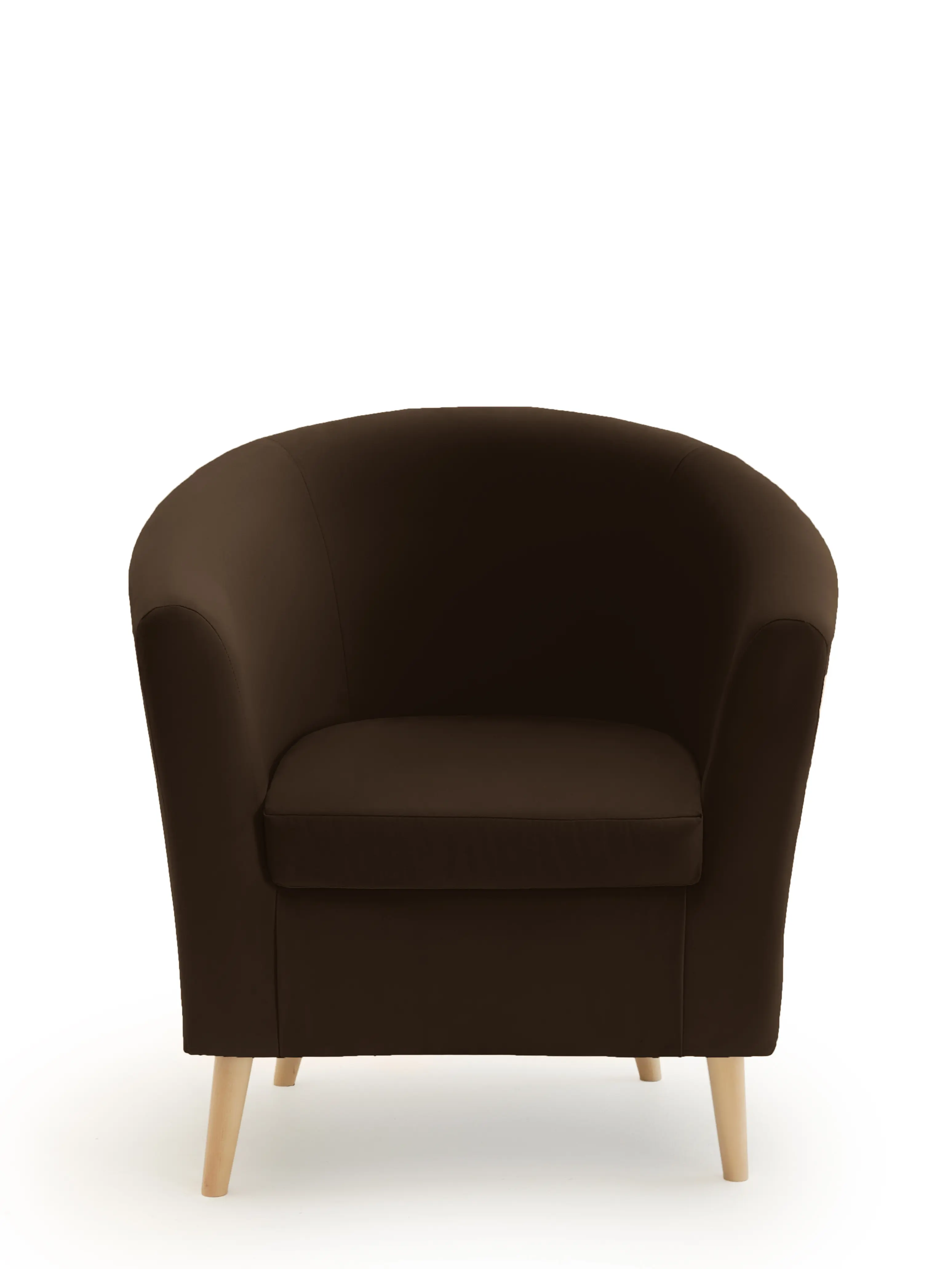Изображение товара Кресло Диван не мебель Алекто 85x85x75 см велюр цвет темно-коричневый;коричневый