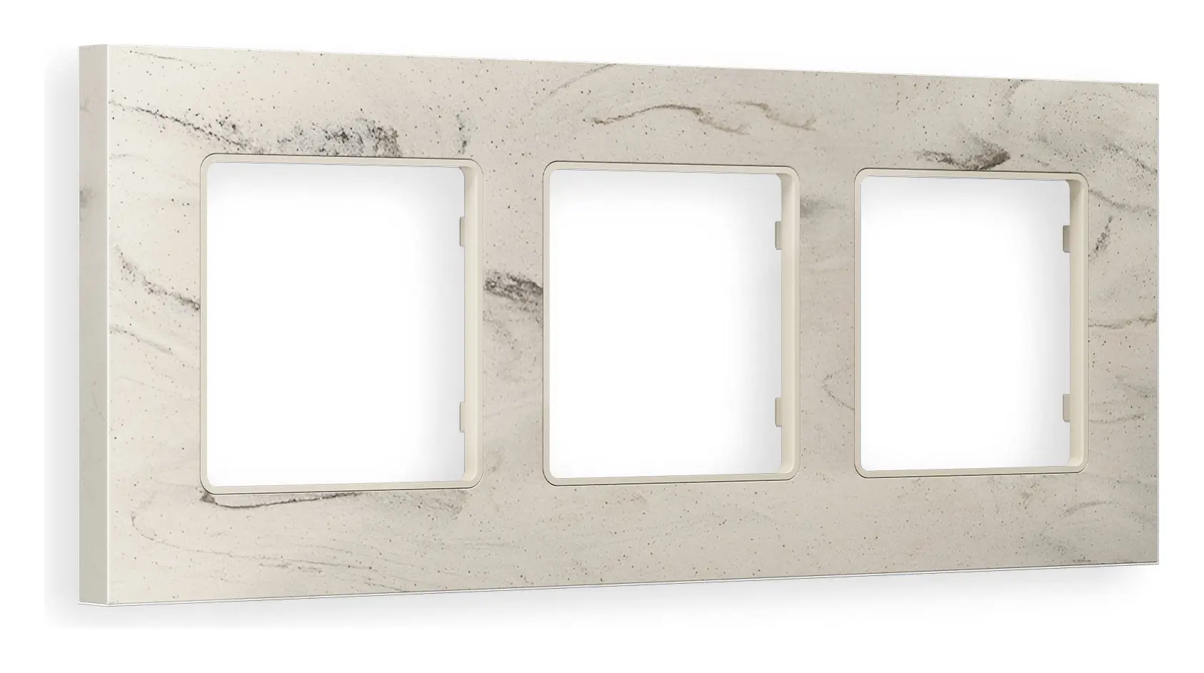 Изображение товара Рамка для розеток и выключателей Ambrella volt Alfa Grand AF930603 3 поста цвет серо-бежевый мрамор
