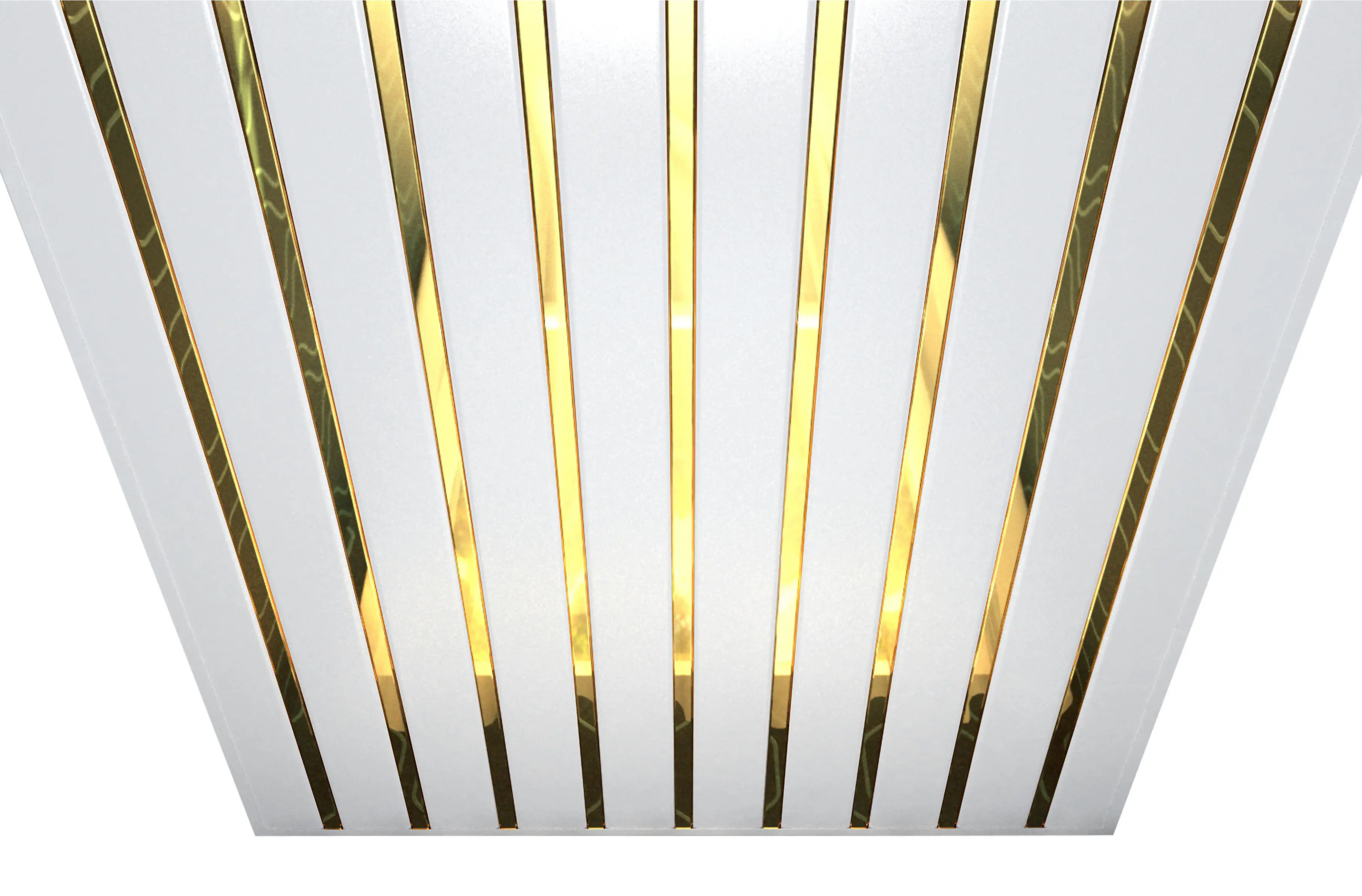 Изображение товара Комплект реечных потолков Mr.Tektum Classic 84R 2x3м Белый матовый/Золото