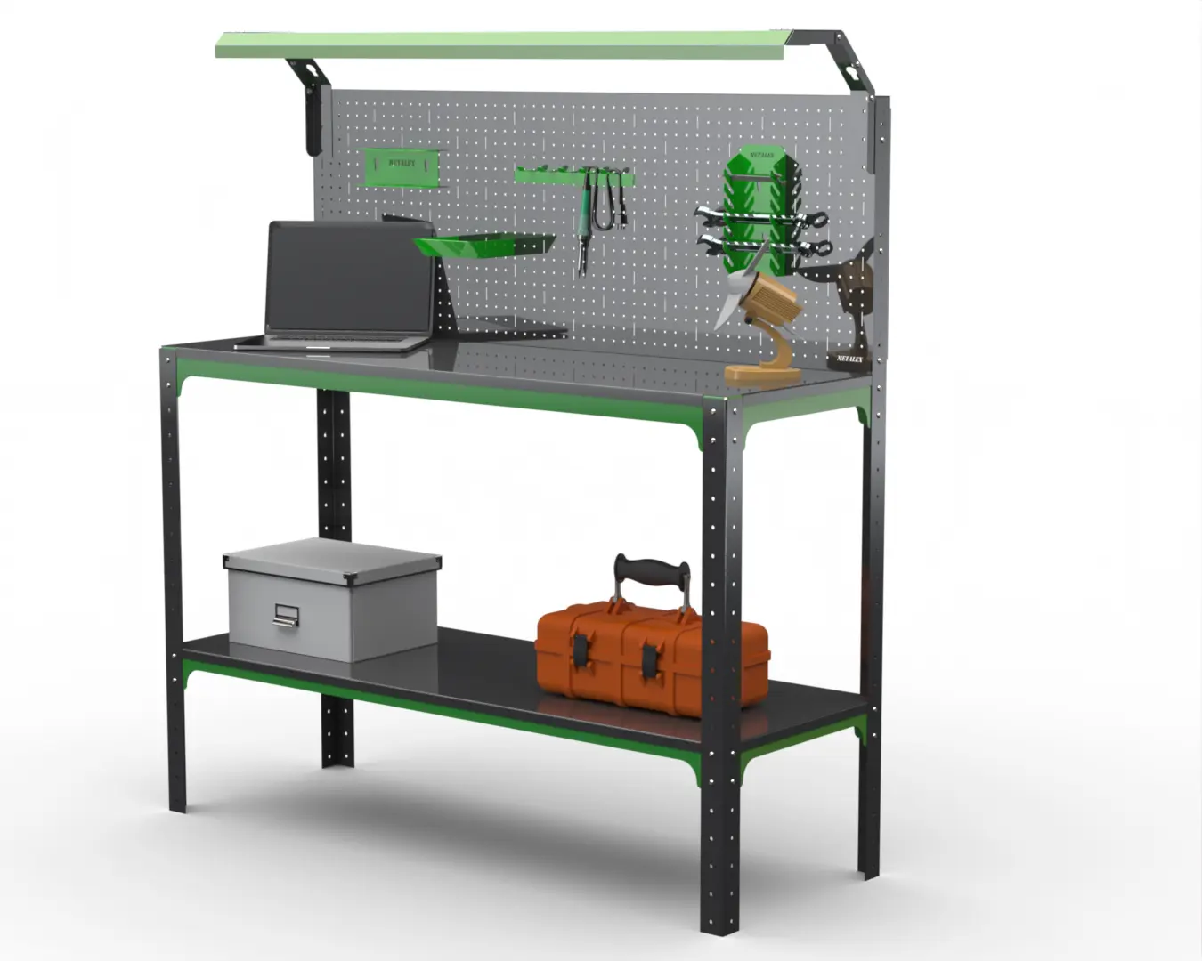 Изображение товара Стол-верстак Metalex Kit 204445 950x1600x400 мм с освещением и полкой