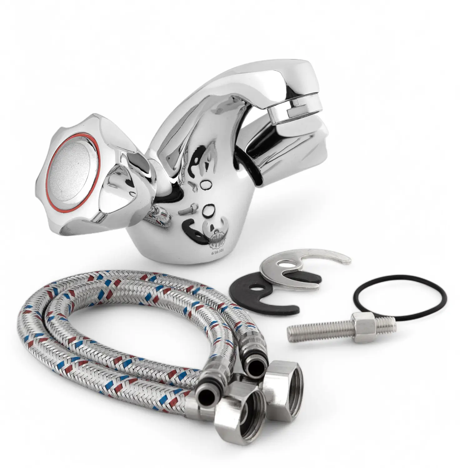 Изображение товара Смеситель для раковины Potato P10309B двухвентильный хром