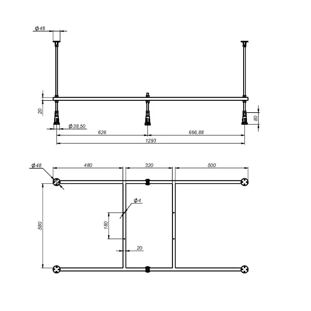 Изображение товара Каркас для ванны Am.pm 140x70 см универсальный W00A-140-070W-R хром
