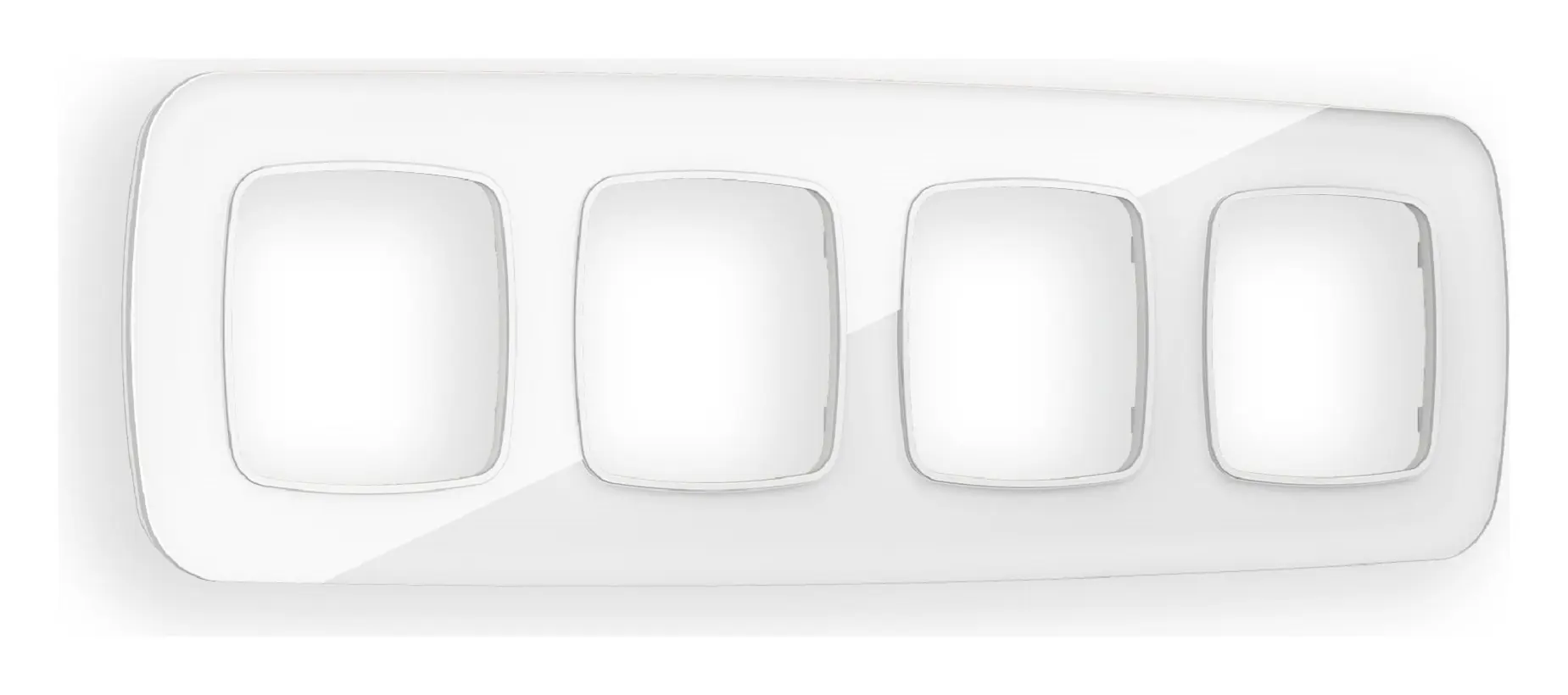 Изображение товара Рамка для розеток и выключателей Ambrella Volt Omega Radian OF350104 4 поста белый